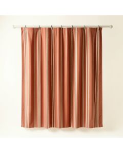 Stone Arc Shower Curtain Hanging Flat From A Plain Rod - Terracotta (synthetic illustration; no displayed measurements)