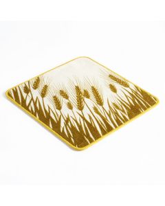 Growing Rye Field Silhouettes Of Wheat Ears Whole Grain Natural Earth Yellow White Kitchen Mat (synthetic illustration; no displayed measurements)