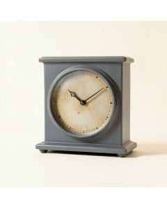 Industrial Vintage Tabletop Clock (synthetic illustration; no displayed measurements)