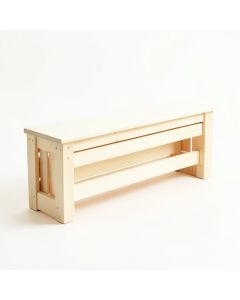 Meadow Bluff Narrow Outdoor Storage Bench - Ivory (synthetic illustration; no displayed measurements)