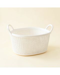 Stone Arc Empty Storage Basket - White (synthetic illustration; no displayed measurements)