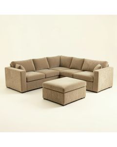 Angrand 134 '' Wide Chenille Reversible Modular Sectional With Ottoman (synthetic illustration; no displayed measurements)