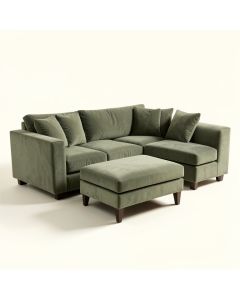 Adamsville 103 '' Wide Left Hand Facing Sofa & Chaise With Ottoman (synthetic illustration; no displayed measurements)