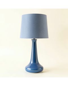 Ash Crossing Table Lamp With A Plain Fabric Shade - Blue (synthetic illustration; no displayed measurements)