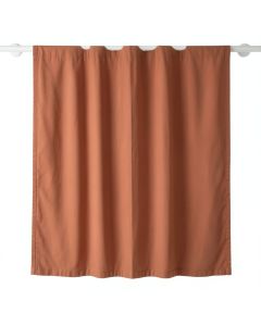 Cedar Crossing Shower Curtain Hanging Flat From A Plain Rod - Terracotta (synthetic illustration; no displayed measurements)