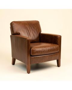 Wallace 34 '' Wide Full Grain Leather Armchair (synthetic illustration; no displayed measurements)