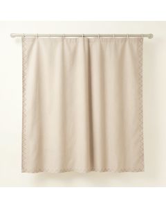 Cedar Dale Shower Curtain Hanging Flat From A Plain Rod - Beige (synthetic illustration; no displayed measurements)