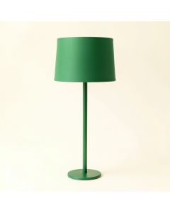 Clay Bridge Floor Lamp With A Plain Fabric Shade - Green (synthetic illustration; no displayed measurements)