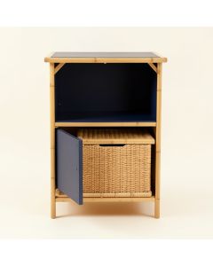 Flint Dale Freestanding Pull-Out Hamper Cabinet - Navy (synthetic illustration; no displayed measurements)