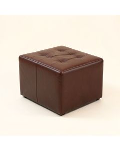 Halvorsen 36 '' Wide Faux Leather Tufted Square Storage Ottoman (synthetic illustration; no displayed measurements)