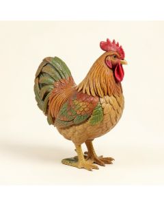 Madely Rooster In Leaves Figurine (synthetic illustration; no displayed measurements)