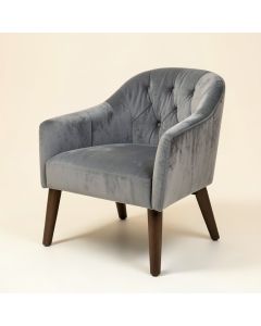 Borghi Tufted Velvet Side Chair In Gray (synthetic illustration; no displayed measurements)