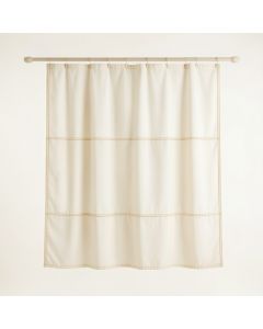 Dune Brook Shower Curtain Hanging Flat From A Plain Rod - Ivory (synthetic illustration; no displayed measurements)