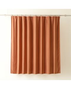 Pine Arc Shower Curtain Hanging Flat From A Plain Rod - Terracotta (synthetic illustration; no displayed measurements)