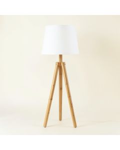 Sage Bridge Floor Lamp With A Plain Fabric Shade - White (synthetic illustration; no displayed measurements)