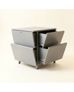 Field Brook Freestanding Pull-Out Hamper Cabinet - Gray (synthetic illustration; no displayed measurements)