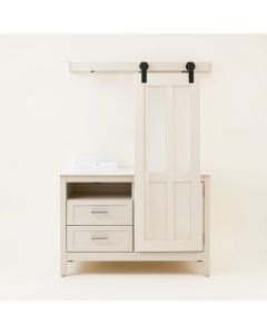 Braylen Sliding Barn Door 60 '' Double Bathroom Vanity Set (synthetic illustration; no displayed measurements)