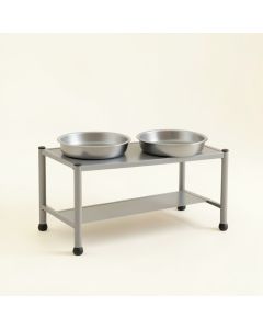 Oak Brook Pet Feeding Stand With Two Plain Empty Bowls - Gray (synthetic illustration; no displayed measurements)