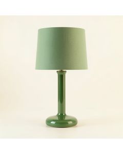 Maple Dale Table Lamp With A Plain Fabric Shade - Green (synthetic illustration; no displayed measurements)