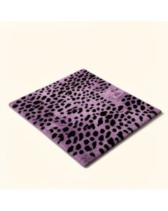 African Safari Animal Print Tufted Wool Purple/Black Area Rug (synthetic illustration; no displayed measurements)