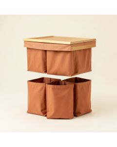 Heath Brook Laundry Sorting Station With Plain Removable Bags - Terracotta (synthetic illustration; no displayed measurements)