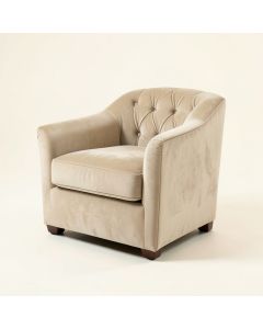 Ammanda Tufted Velvet Side Chair In Beige (synthetic illustration; no displayed measurements)