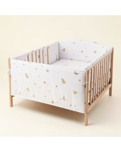 Rasmussen Moon And Star Teddy Bear Baby Nursery 5 Piece Crib Bedding Set (synthetic illustration; no displayed measurements)