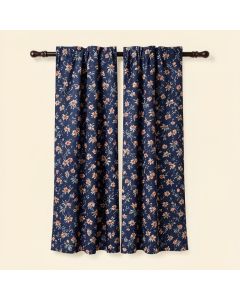 Mid-Century Pattern X Floral Semi-Sheer Thermal Rod Pocket Curtain Panels (synthetic illustration; no displayed measurements)