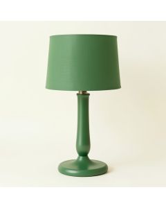 Wren Brook Table Lamp With A Plain Fabric Shade - Green (synthetic illustration; no displayed measurements)