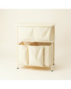 Elm Crossing Laundry Sorting Station With Plain Removable Bags - Ivory (synthetic illustration; no displayed measurements)