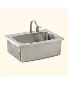 Kohler Tailor Medium Single Basin Stainless Steel Sink With Carved Stone Insert (synthetic illustration; no displayed measurements)