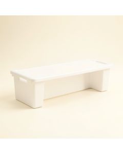 River Branch Narrow Outdoor Storage Bench - White (synthetic illustration; no displayed measurements)