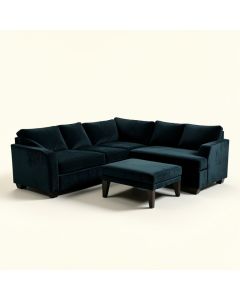 Lylah 106.7 '' Wide Velvet Reversible Sleeper Corner Sectional With Ottoman (synthetic illustration; no displayed measurements)