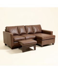 Kaylee 97 '' Wide Left Hand Facing Sofa & Chaise With Ottoman (synthetic illustration; no displayed measurements)