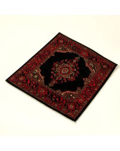 Gebbert Machine Made Power Loom Wool And Polyester Black/Red Area Rug (synthetic illustration; no displayed measurements)