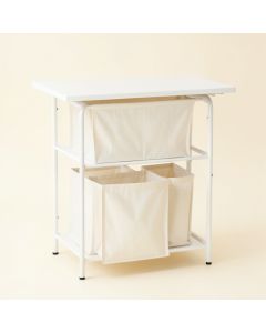 Slate Dale Laundry Sorting Station With Plain Removable Bags - White (synthetic illustration; no displayed measurements)