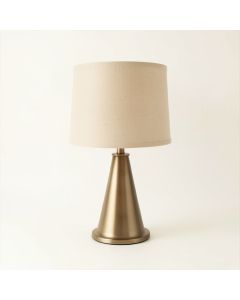 Juniper Brook Table Lamp With A Plain Fabric Shade - Beige (synthetic illustration; no displayed measurements)