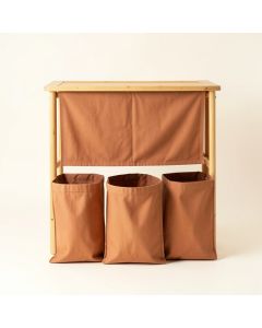 Harbor Bridge Laundry Sorting Station With Plain Removable Bags - Terracotta (synthetic illustration; no displayed measurements)