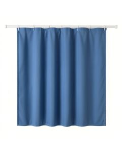 Alder Brook Shower Curtain Hanging Flat From A Plain Rod - Blue (synthetic illustration; no displayed measurements)