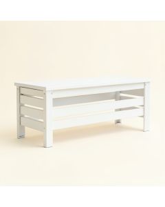 Hazel Dale Narrow Outdoor Storage Bench - White (synthetic illustration; no displayed measurements)