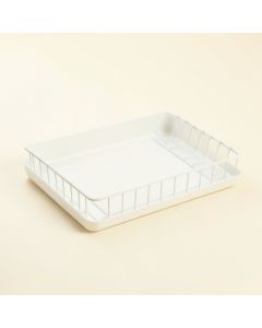 Stone Falls Empty Under-Desk Cable Tray - White (synthetic illustration; no displayed measurements)
