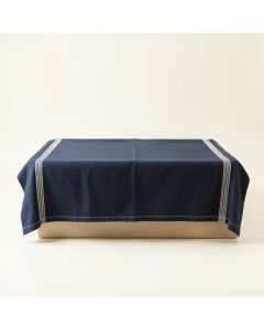 Olive Arc Flat Bed Sheet - Navy (synthetic illustration; no displayed measurements)