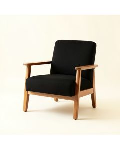 Moss Branch Upholstered Armchair - Black (synthetic illustration; no displayed measurements)