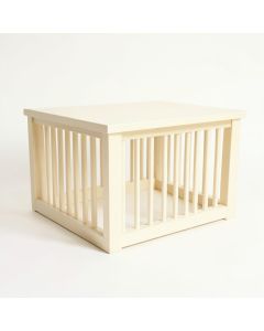 Juniper Edge Empty Furniture-Style Pet Crate - Cream (synthetic illustration; no displayed measurements)