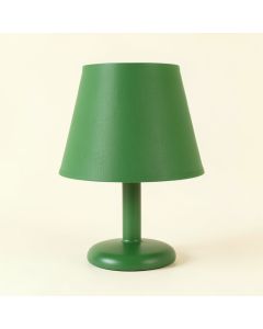 Linden Brook Table Lamp With A Plain Fabric Shade - Green (synthetic illustration; no displayed measurements)