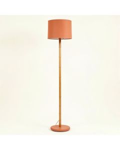 Aspen Dale Floor Lamp With A Plain Fabric Shade - Terracotta (synthetic illustration; no displayed measurements)