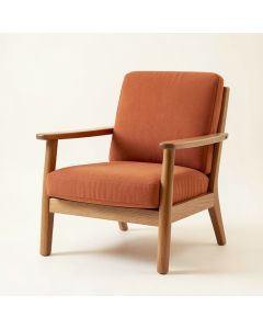 Ash Field Upholstered Armchair - Terracotta (synthetic illustration; no displayed measurements)