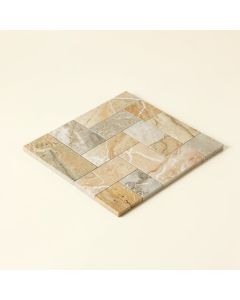 Calacatta Cressa 1 '' X 2 '' Natural Stone Herringbone / Chevron Mosaic Wall & Floor Tile (synthetic illustration; no displayed measurements)