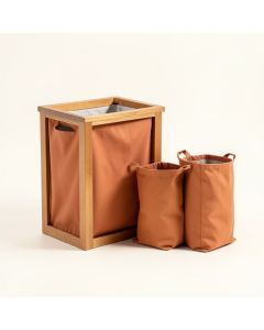 Pine Dale Laundry Sorting Station With Plain Removable Bags - Terracotta (synthetic illustration; no displayed measurements)