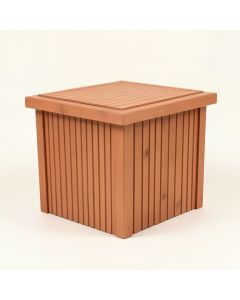 Ridge Arc Closed Outdoor Storage Box - Terracotta (synthetic illustration; no displayed measurements)